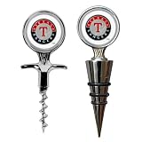 Texas Rangers Cork Screw And Wine Bottle Topper Set