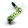 Kyjen Invincibles Plush Snake Dog Toy, 6 Squeakers, Green/Black