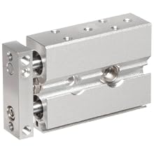 SMC CXSJ Series Aluminum Air Cylinder with Guide Rod Plate, Ball Bushing Bearing, Compact, Switch Ready, Cushioned