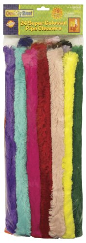 Chenille Kraft 7184 Super Colossal Pipe Cleaners, 18" x 1", Metal Wire, Polyester, 24 Colors (CKC7184)