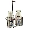Vintage Cream Bottles W/Carrier