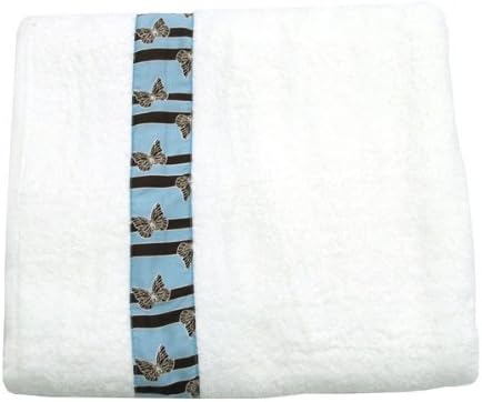Silk Trimming Terry Bath Towel - Blue Butterfly