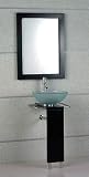 Pedestal glass vanity vessel sink and faucet set (AMA002)