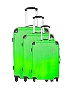 Platinium Set de 3 trolleys rígidos Huesca (Verde)