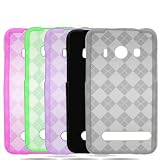5-in-1 Colorful TPU Rubber Skin Case Cover Accessories for Sprint HTC EVO 4G Cell Phone by Electromaster