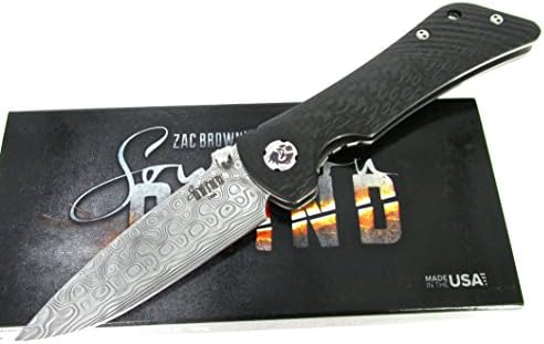 Southern Grind Spider Monkey Folding Knife Plain Edge Damascus Drop Point Satin Finish SG06030808