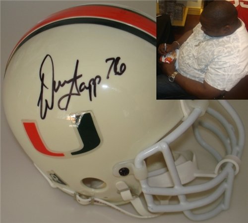 Warren Sapp Autographed/Hand Signed/Autographed Miami Hurricanes Mini Helmet