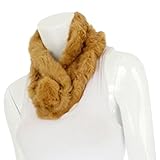 IMAGE OF Elegant Tan Camel Rabbit Fur Neck Warmer Collar Scarf