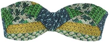 Agua De Coco Womens Printed Basketweave Swim Top Separates Green M