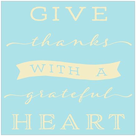 'Give Thanks With a Grateful Heart' Vinyl Sticker 11"H x 11.5"W Eggshell White