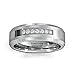 8mm Tungsten Carbide Ring with Brilliant CZ Diamonds Mens Wedding Band