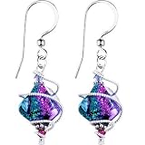 Handcrafted Austrian Sterling Spiral Dichroic Glass Earrings