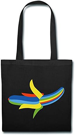 DIZN Colorful Banana Art Grocery Bags Black With 15*14.5*10 Inches