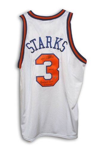 John Starks New York Knicks Autographed/Hand Signed White Throwback Jersey Inscribed ''1994 Eastern