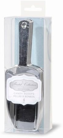 David Tutera Candy Scoops-Silver Plated -1-5/8 x 3-1/4 inches - 4 pieces