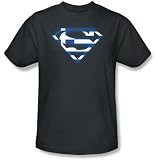 Superman GREEK SHIELD Logo Adult Navy Blue T-shirt Tee Shirt