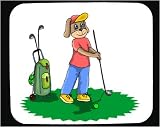 Mouse Pad with golfer, golf, dog