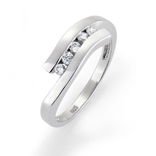  Celesta - 360270816L-060 - Bague Femme - Argent 925/1000 - Oxyde de Zirconium Blanc - T60