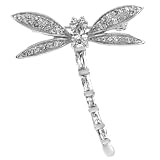 Alaqua's Clear CZ Dragonfly Brooch