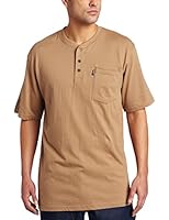 Key Apparel Men's Short Sleeve Heavyweight 3-Button Pocket Henley