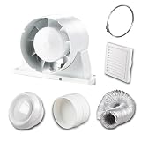 from VENTS In Line VKO Bathroom/Toilet/Shower Extractor Fan Loft Kit 100mm 4 dia (ALL IN ONE) Model 100-0032