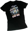 Crew Collage QUOGS -- Star Trek Crop Sleeve Fitted Juniors T-Shirt