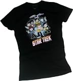 Crew Collage QUOGS -- Star Trek Crop Sleeve Fitted Juniors T-Shirt