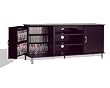 60" Plasma TV Console with Media Storage In Black Finish By Prepac Furniture