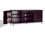 Black Finish 60" Plasma TV Console with Media Storage By Prepac Furniture