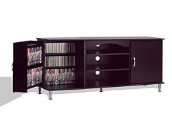 60" Plasma TV Console with Media Storage In Black Finish By Prepac Furniture