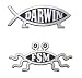 Darwin Fish and Flying Spaghetti Monster Car Emblem Combo Pack