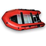 Seamax Ocean380 Red 12.5ft Inflatable Boat with Aluminum Floor, Beam 5.5ft, Pontoon Diameter 17.3