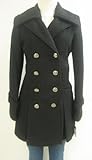 IMAGE OF Guess Pleated Wool Coat, Jacket, Black, Small,mh543