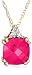 10k Yellow Gold, July Birthstone, Created-Ruby and Diamond Pendant