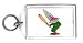 Schlüsselhalter mit der Grafik: Schlaghandschuhe, Uniform, Hut, Baseball, Kaninchen, Schuhe