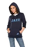 Utah Jazz Women's Laser Cut 3/4 Sleeve Pullover Hoodie - by Alyssa Milano