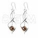 Earrings in Tigere eye on sterling silver hooks title=