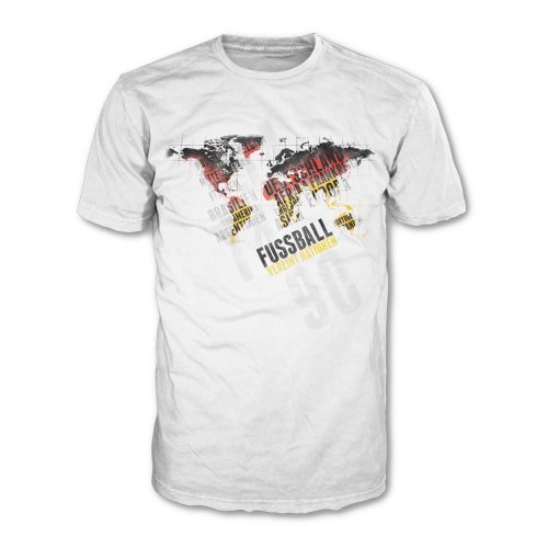 Deutschland Fanshirt 2014 Fanartikel WM Fanshirt T-Shirt Herren Shirt Fußball vereint Nationen 20457 (M)