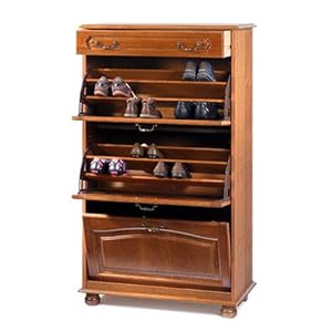 Beaux Meubles Pas Chers Meuble &Agrave; Chaussures Ch&ecirc;ne 3 Abattants Et 1