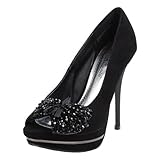 Dominate04b Beaded Bow Suede Peep Toe Pumps BLACK Dominate04b Beaded Bow Suede Peep Toe Pumps BLACK