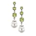 14k White Gold Pearl and Peridot Earrings