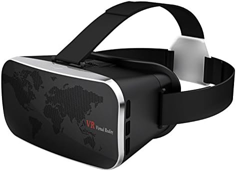 Teswell 3D VR Virtual Reality Headset Glasses with Adjustable Strap for iPhone 6s/6s Plus, Samsung Galaxy S6 S7 Edge, One Plus 3 and other 4-6 inch Smartphones - Black