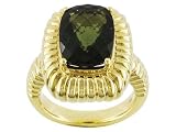 Jewelry : 14KT LUXURY LITE(TM) 5.30CT MOLDAVITE ELECTROFORM RING