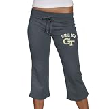 Georgia Tech Yellow Jackets Ladies Navy Blue Frost Slub Capri Sweatpants (Medium)