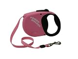 Power Walker Retractable Dog Leash, Pink, 16' Medium