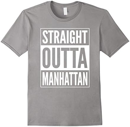 Men's Straight Outta Manhattan T-Shirt Large Slate