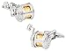 Fishing Reel Cufflinks with Presentation Gift Box Fish Rod Fisherman for Dad Fish Guide Father's Day