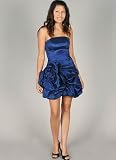 Strapless Rosette Bubble Cocktail Dress