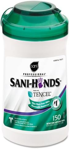 Sani Professional - San-Hands II Sanitizing Wipes, 5"w x 6"l, White, 150/Canister P43572EA (DMi EA