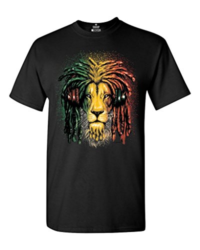 Shop4Ever Lion Rasta Hair T-shirt Fashion Shirts